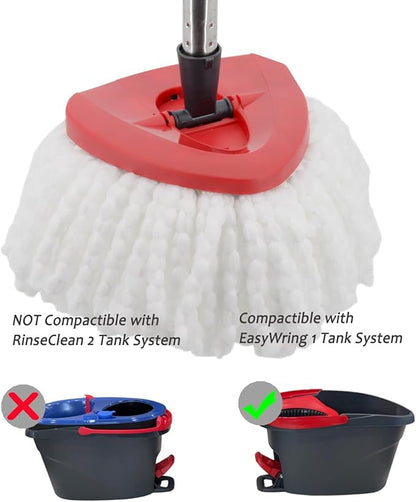4 Pack Spin Mop Replacement Heads Microfiber Mop Refills Replace Heads Safe for Cleaning All Hard-surfaced Floors Includes Extra 1 Mop Replacement Base