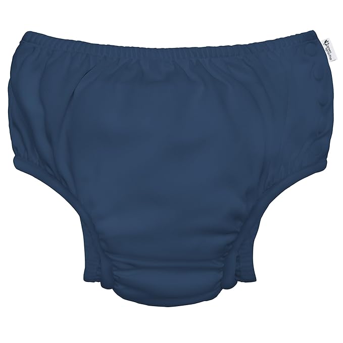 Green Sprouts Unisex Reusable Absorbent Baby Swim Diapers, Navy Solid, 6 Month
