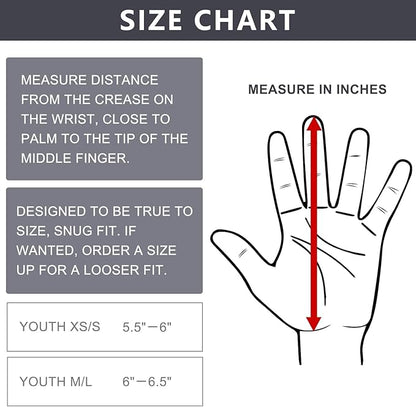 Youth Football Gloves Kids Silicone Grip Receiver Gloves with Super Stick Ability for Best Game Experience