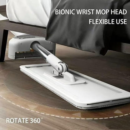 Mop and Bucket Set with Wringer, Flat Mop for Hardwood Floors, Cleaning Supplies with 6 Microfiber Pads (1 Mop + 6 Microfiber Pads + 1 Bucket)