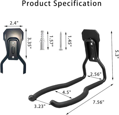 JuforminWeedeater Hanger, String Trimmer Hanger, Weed Eater Rack, Garage Wall Hooks, Power Tool Holder for Garage Wall, Utility Hooks for Garage Tool Organizers and Storage Black-4 Pcs