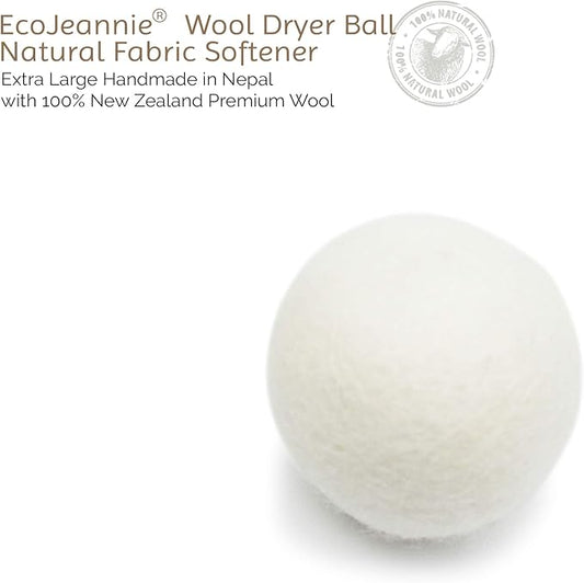 Wool Dryer Ball 1 Piece - Premium XL Organic Eco-Friendly Natural Unscented Non-Toxic Felt Laundry Ball