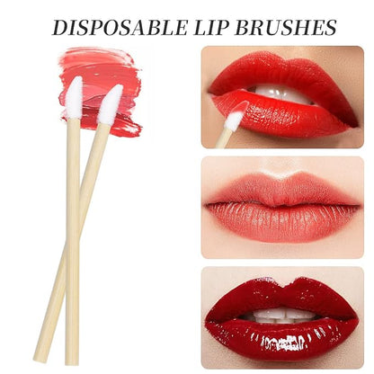300 PCS/Sets Eyelash Extension Supplies 200pcs Disposable Pointed Micro Applicator 50pcs Eyebrow Spoolie Brush 50pcs Lip Wand Mascara Wand Makeup Tools (Bamboo kits)