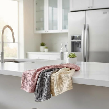 Oeko-Tex Certified Microfiber Cleaning Cloths – Non-Toxic, Safe for Family & Pets – 6 Pack Kitchen Rags for Counter – 12x12 in, Lint-Free, Absorbent Dish Towels, Dusting Cloths