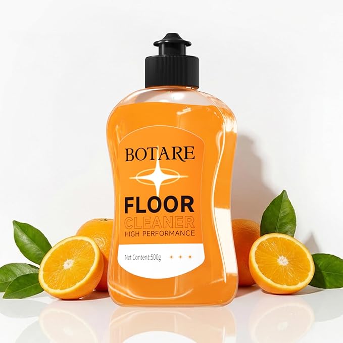 Floor Cleaner Liquid for Mopping, Household Deep Cleaning Solution for Wood,Hardwood,Tile,Laminate,Marble & Porcelain & Bathroom,Orange Scent,17.6 Fl Oz Each(2 Bottles+1 Cleaning Cloth)