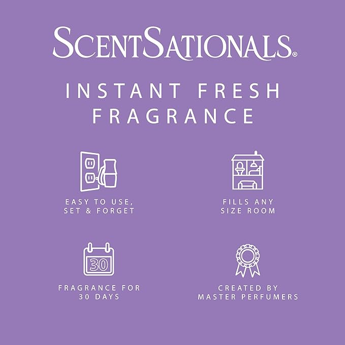 ScentSationals Sea Salt Lavender Fragrance Oil Plug In Air Freshener Refills 3-Pack - Works with Scentsationals Wall Plugs, Long-Lasting Home Fragrance, 0.8 fl oz Each, Packaging May Vary
