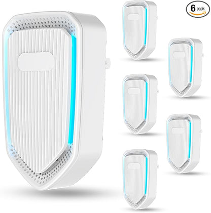 Air Ionizer Plug In-6Pack Negative Ion Air Purifiers Ionizer,Quiet Air Freshener Indoor Portable Cleaner,Wall Plug In Negative Air Purifier for Home,Bedroom,Office,Odor Reducer Pets,Smoke Smell