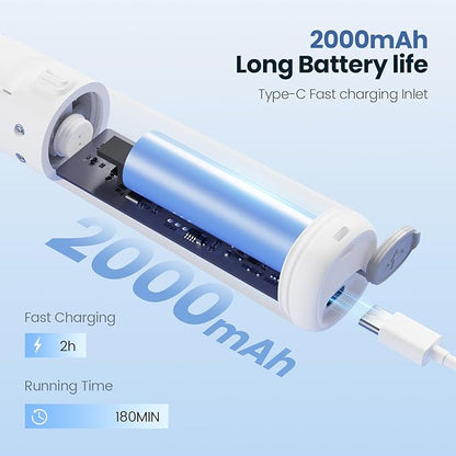 UNIWA Electric Spin Scrubber - Cordless Shower Scrubber with 4 Replaceable Heads,3 Speeds Electric Scrubber for Cleaning Bathroom,Kitchen,Dish