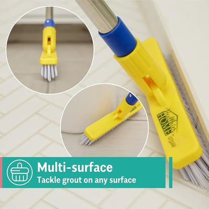 CHOMP! Grout Cleaner Bundle, Includes Long Handle Stand Up Brush, Refreshes Grout and Removes Stains on Tile Floors and Bathroom Walls & Kitchens (4 Pack Set)