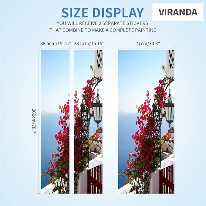 3D Door Stickers Murals Peel and Stick Wallpaper -Vintage Door- PVC Self-Adhesive Door Decals Removable Waterproof Poster for Bedroom Living Room Home Door Wall Decoration 37.4x82.7 inch