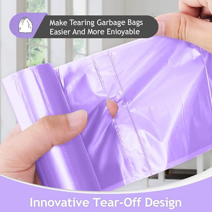 8 Gallon 200 Counts Clear Colorful Trash Bags Kitchen Garbage Bags by Teivio, fit 25-30Liter Bathroom Trash Can Bin Liners, Plastic Bags for home office kitchen，Multicolor