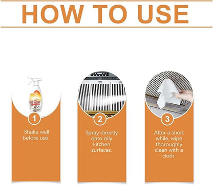 FIELL Heavy-Duty Kitchen Degreaser Foam Cleaner, Clean Kitchens Up Kitchen Oil Stains, Heavy Oil Stain Cleaner Kitchens, Degreaser Clean Heavy Duty, Multi Functiona Foam Cleaning Spray (3PC)