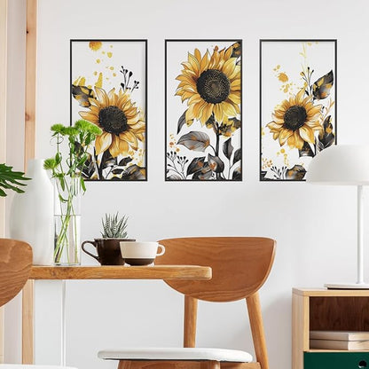 Sunflower Wall Stickers Floral Wall Art Decal Decor for Bedroom Living Room Offices Home Decoration