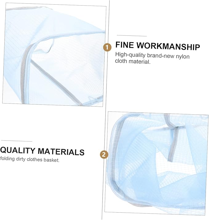 Wall Hanging Clothes Basket Breathable Mesh Laundry Hamper for Dirty Clothes Space-saving Storage Organizer Suitable for Bathroom and Home Use Blue