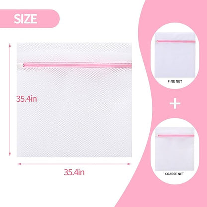 Extra Large Mesh Laundry Bags Washing Bag 6Pack Delicates Bag and Zipper Laundry Bag Jumbo for Washing Machine Large Mesh Bags for Blankets, Bedding, Coats, Toys (6PCS-XXXL)
