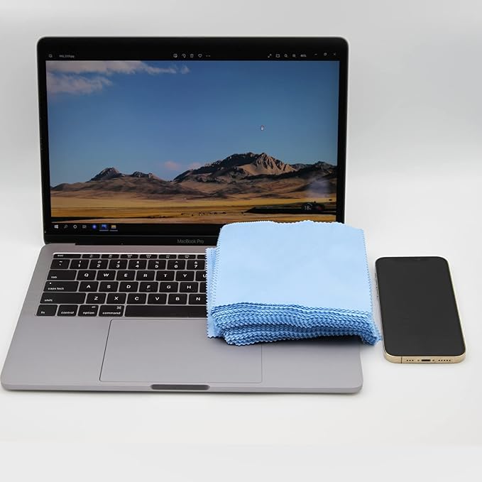 AAwipes Eyeglasses Cleaning Cloth Glasses Cloths Bulk (5.5"x5.5", Blue, 100 pcs, No Logo) for Eyeglasses, Lenses, Phones, Screens, Camera, Silverware, Any Other Delicate Surfaces (V1515)