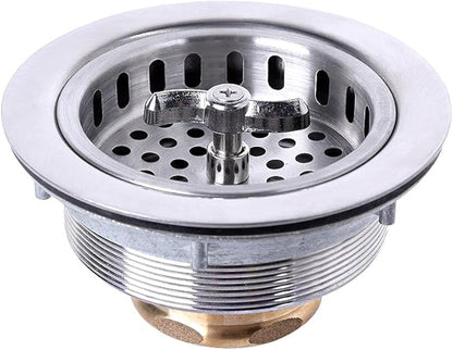 304 Stainless Steel Kitchen Sink Twist Lock Basket Drain Assembly W/Brass Nuts-VARNAHOME