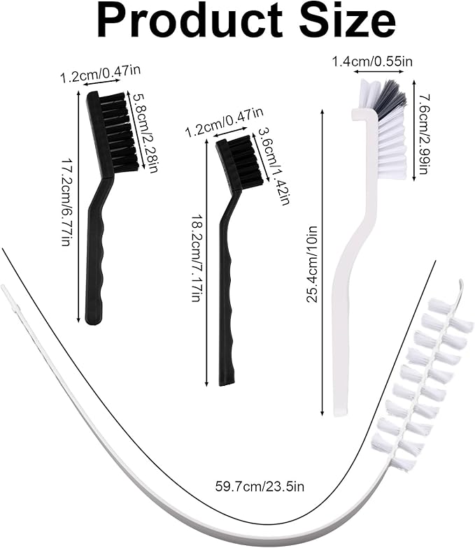 lasuroa 4pcs Washing Machine Cleaning Brush Kit, Efficient Front Load Washer Cleaner Tool or Accessories 1 Drum Cleaner Brush & 3 Gap Brushes for Laundry Machine Tight Spaces and Rubber Seal