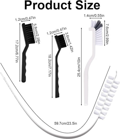 lasuroa 4pcs Washing Machine Cleaning Brush Kit, Efficient Front Load Washer Cleaner Tool or Accessories 1 Drum Cleaner Brush & 3 Gap Brushes for Laundry Machine Tight Spaces and Rubber Seal