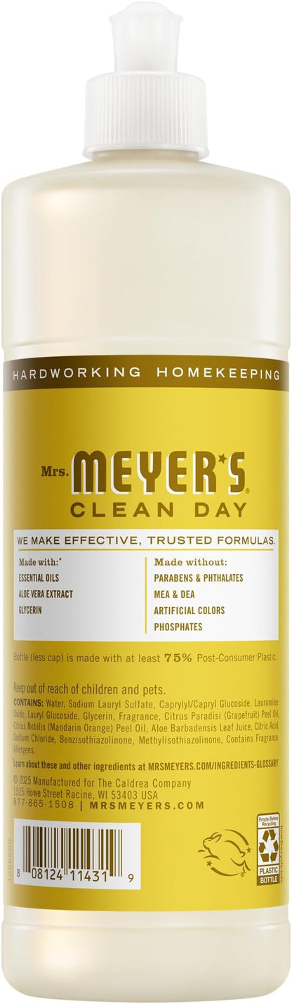 MRS. MEYER'S CLEAN DAY Liquid Dish Soap, Daisy Scent, 16 Ounce Bottle (Pack of 3)