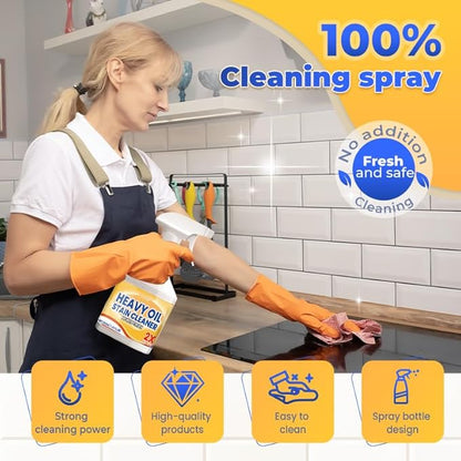 Kitchen Heavy Oil Cleaner Spray, 2026 New All Purpose Kitchen Heavy Oil Cleaning Agent, Multipurpose Kitchen Grease Cleaner for Countertops, Stovetop, Ovens and Appliances (1pcs)