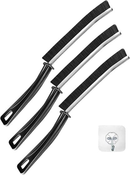 Crevice Cleaning Brush,Grout Cleaner Scrub Brush Tool Deep Tile Joints,New Multifunctional Bathroom Gap Cleaning Brush Tool, Hard-Bristled Crevice Long Handle Brush, 3 Pcs+Hanger Gift
