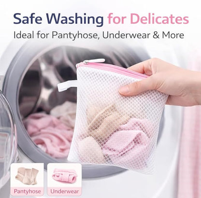 5 Pack Small Mesh Laundry Bags for Delicates (4.7 x 5.5 Inch), Mini Wash Bags for Laundry Pods, Socks & Underwear, Prevent Loss & Tangling, Reusable Foldable Washing Bags for Home & Travel