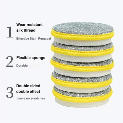 Double Sided Dishwashing Sponge, Premium Kitchen Cleaning Tools with Dual-Action Scrubber, Non-Scratch Sponge for Pots, Pans & Dishes