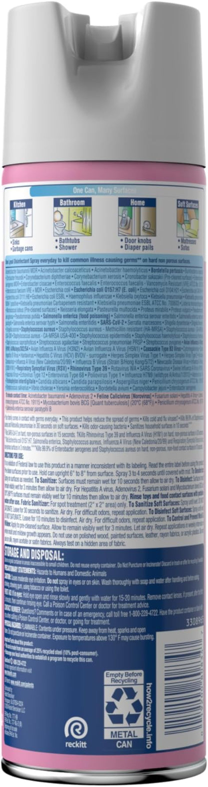 Lysol Disinfectant Spray, Sanitizing and Antibacterial Spray, For Disinfecting and Deodorizing, Early Morning Breeze, 1 Count, 19 fl oz each