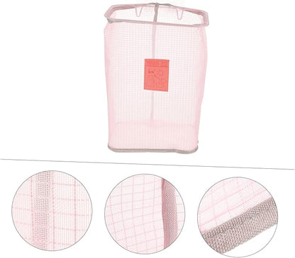 Hemobllo Folding Clothes Basket Mesh Laundry Basket Extra Large Collapsible Wall Mounting Hooks for Bathroom Clothes Storage Gray