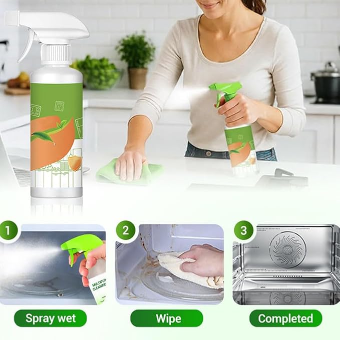 2026 New Electrolyzed Ion Kitchen Cleaner Spray, Multi-purpose Household and Kitchen Cleaning Spray, Heavy Quickly Dissolves Grease, No-Rinse, Leave Kitchens Appliances & Surfaces Spotless (3pc)