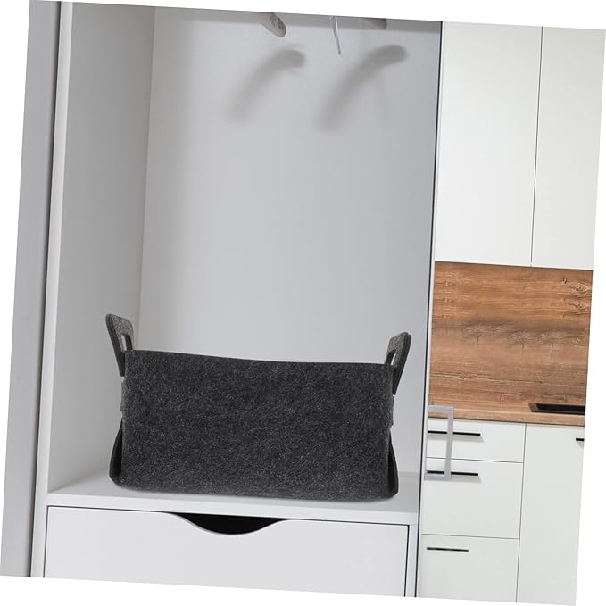 ULTECHNOVO Foldable Laundry Basket for Bathroom Capacity Dirty Clothes Storage Bin Lightweight Felt Hamper for Home Dorm Space Saving Organizer with Collapsible Design Dark Gray