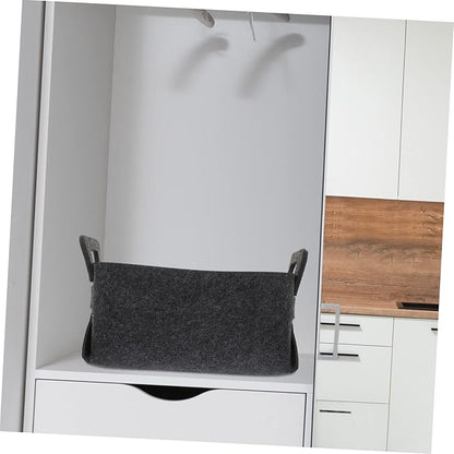 ULTECHNOVO Foldable Laundry Basket for Bathroom Capacity Dirty Clothes Storage Bin Lightweight Felt Hamper for Home Dorm Space Saving Organizer with Collapsible Design Dark Gray