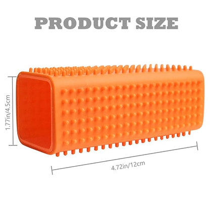 2 Pieces Pet Dog Cat Hair Remover, Block Roller Cleaner, Hollow Silicone Cleaner Brush for Sofa, Car Interiors, Furnishings, Carpets, Bedding or Any Fabric (Forest Green, Orange)