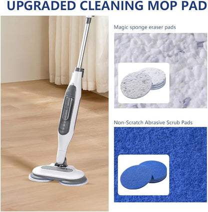 Upgrade S7000 Replacement Steam Mop Pads Kit for Shrak,S8201 S8001 S7001 S7201 S7000AMZ S7005 S7020 S7001C，All-in-One Hard Floor Steam Mop (4, Blue White)