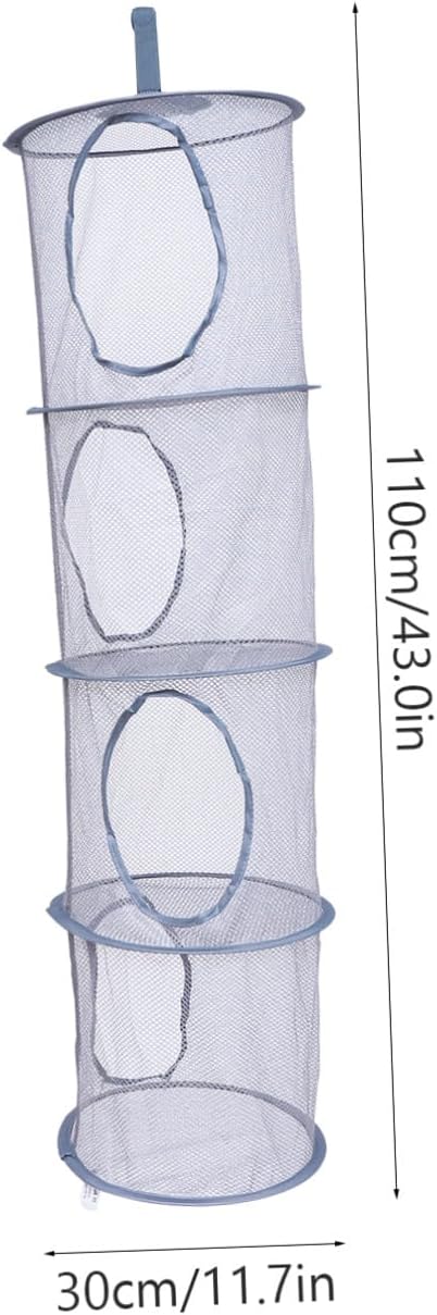 Alipis Woven Laundry Drying Basket 4 Tier Collapsible Storage Cage Small Storage Basket for Bathroom Balcony