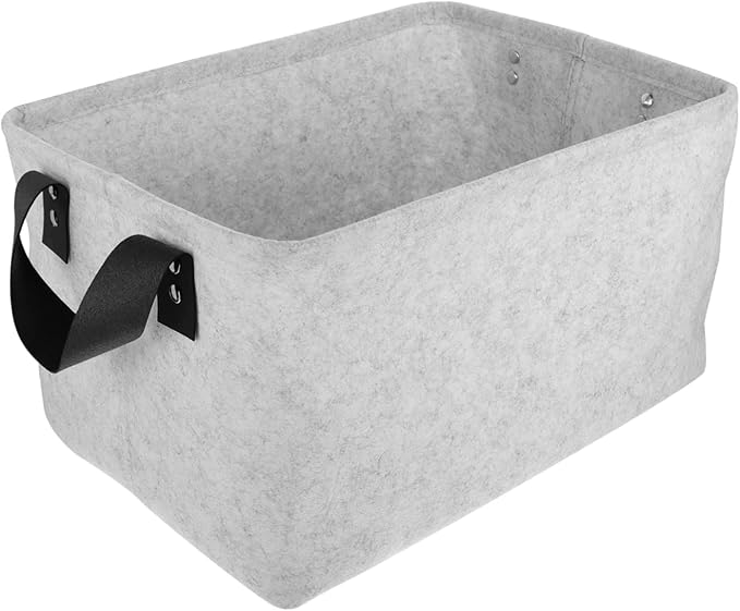 Hemobllo Collapsible Medium Felt Storage Basket for Laundry and Household Clothes Thick Container with Stable Upright Design Space Saving Organizer for Laundry