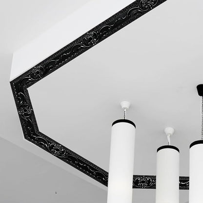 NeatiEase Flexible Molding Trim Wall Trim Self Adhesive, 16.4 Feet Peel and Stick Mirror Frame Border, Waterproof Bathroom Decor, Home Decor (Black)