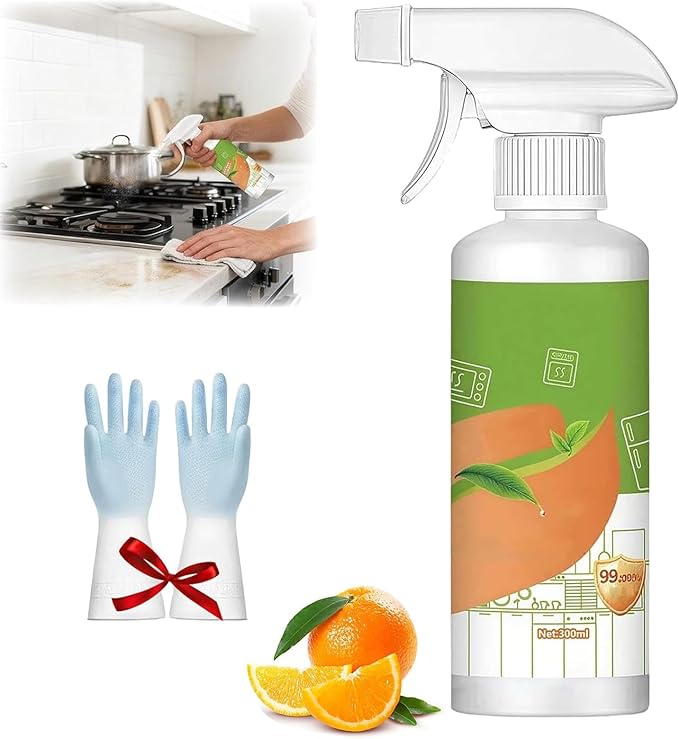 Electrolyzed Ion Kitchen Cleaner Spray, Natural Enzyme Formula Gentle on Appliances, Multifunctional Powerful Kitchen Cleaner for Hold, Oven, Stove, Range Hood, Easy Cleaning Household Items (1)