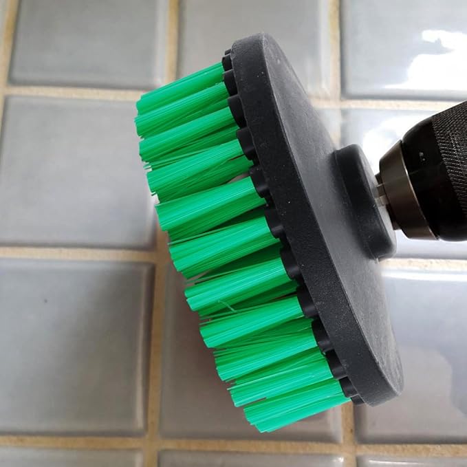 HIFROM Drill Brush - 4 inch Power Drill Attachment Medium Duty Scrubbing Stiffness Scrub Cleaning Brush for Bathroom Surfaces Tile Grout Showers Hard Water Stains Rust Mineral Marble Grout