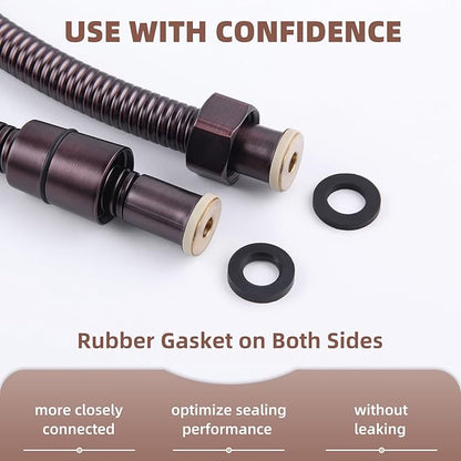 Angle Simple Shower Head Hose Lighter Oil Rubbed Bronze, Stainless Steel Flexible Shower Sprayer Hose Replacement, 59 Inches