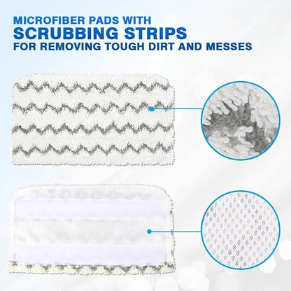 HOMEXCEL Steam Mop Replacement Pads for Shark Steam Mops S1000/S1000A/S1000C/S1000WM/and S1001C-Reusable Microfiber Steamer Scrub Mop Pads for All Hard Floors-4 Pack