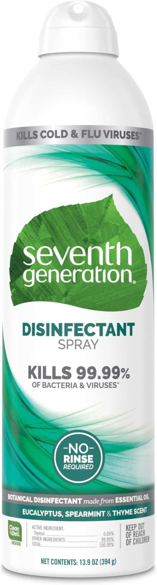 Seventh Generation Disinfecting Spray Cleaner Eucalyptus and Thyme Disinfectant 13.9 oz, Pack of 8