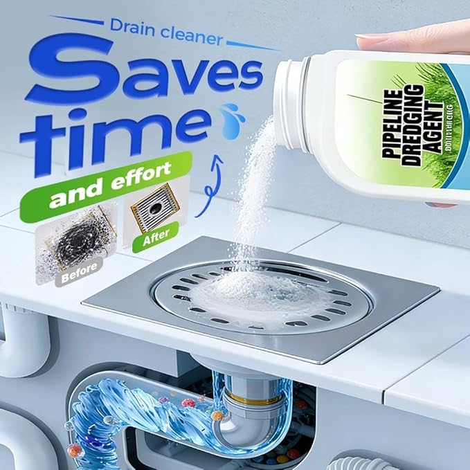 2026 New Pipeline Dredging Agent, Wild Sink and Drain Cleaner Powder, Fast-Acting Pipeline Dredging Agent for Kitchen Sinks, Bathroom Drains, Tubs and Toilets (1)