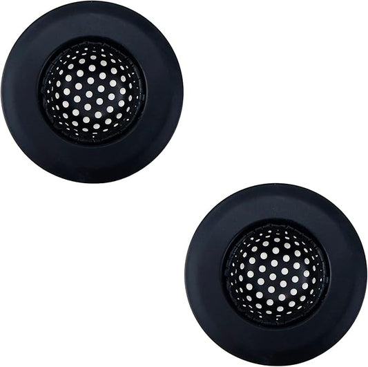 Antrader Kitchen Sink Strainer ,2.17" Top / 1.18" Basket,Stainless Steel Sink Drain Strainer,Black,2 Pack