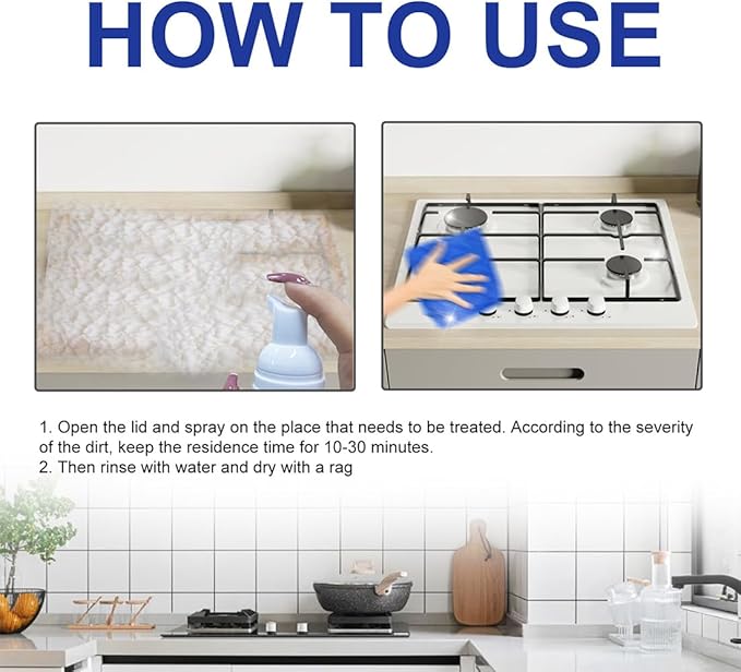 Kitchen Foam Cleaner, All-Round Kitchen Cleaning Foam, Japanese Multi-Purpose Cleaner Spray, Quickly Remove Oil & Dirt and Free Your Hands (1Pcs)