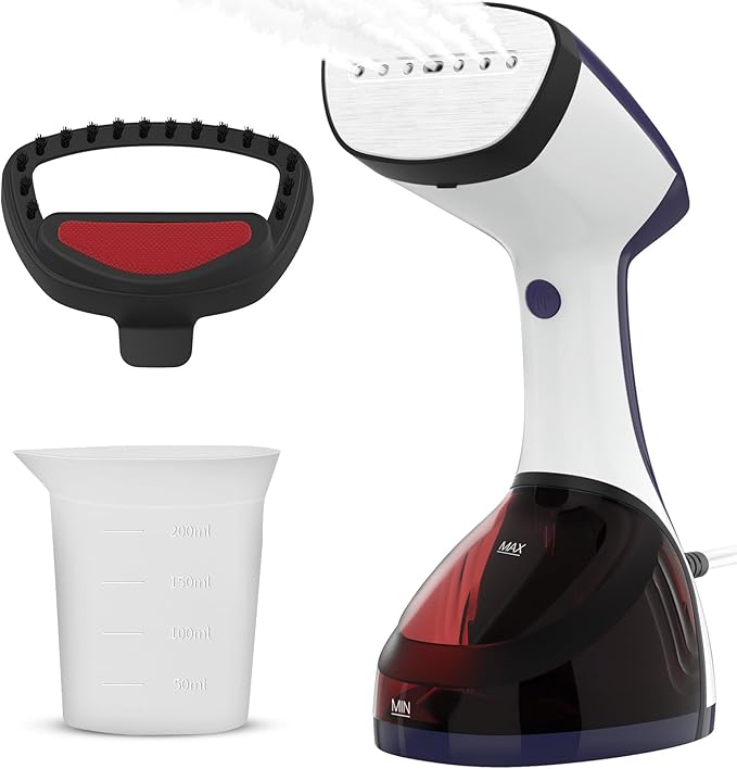 URPOWER 300ml Portable Clothes Steamer 15-Second Heat-Up Handheld Steamer for Clothes 1500W Detachable Tank, Stainless Steel Soleplate, Travel Garment & Fabric Steamers for Home/Office, 120V