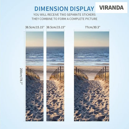 Horse 3D Door Stickers Murals - Peel & Stick Waterproof Washable Matt Finish Realistic Style Adults Wall 35.4" x 78.7"