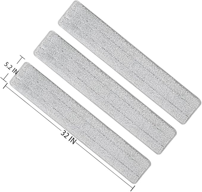 Mop Pads 32 inch Replacement 6 Pack Replacement Refills Washable Microfiber Pads Commercial Reusable Refill Fit for Most Flat Mop Frame