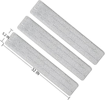 Mop Pads 32 inch Replacement 6 Pack Replacement Refills Washable Microfiber Pads Commercial Reusable Refill Fit for Most Flat Mop Frame